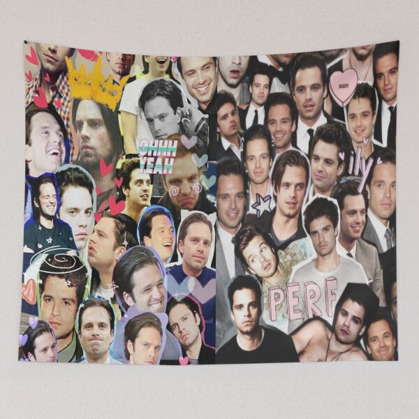 Item preview, Sebastian stan funny pattern blanket designed and sold by lucky-fern.