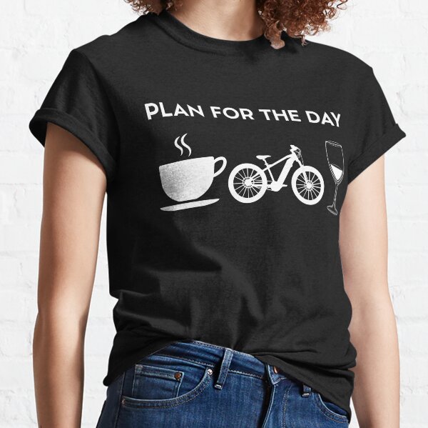 Lustiger Kaffee E-Bike Bikes Elektro MTB Wein Classic T-Shirt