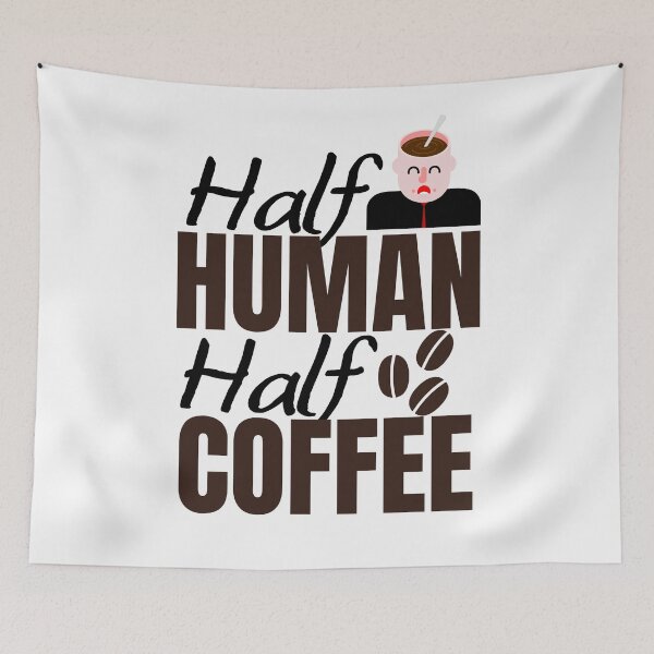 Item preview, Half Human Half Coffee _ Coffee puns designed and sold by PeaceyArt.
