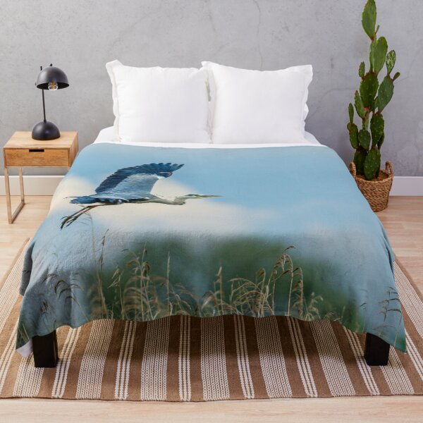 Item preview, Heron flying against a background of reeds designed and sold by Dalyndigital Photography.