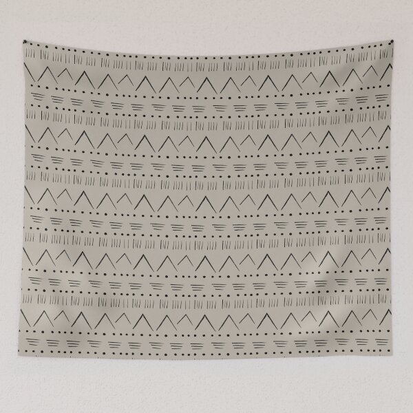Item preview, African mud cloth inspired repeat in black and taupe designed and sold by RebeccaHandy.