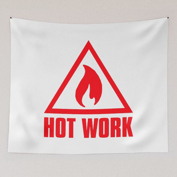 Item preview, Hot Work; Attention; designed and sold by StickerApe.