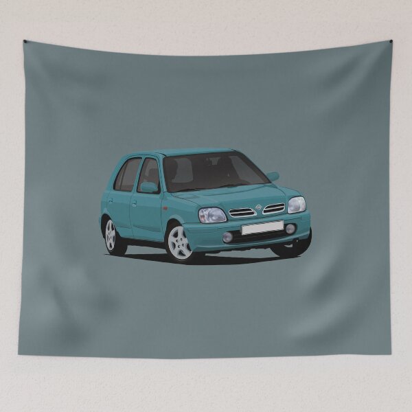 Item preview, Nissan Micra (March) cornering in turquoise designed and sold by knappidesign.