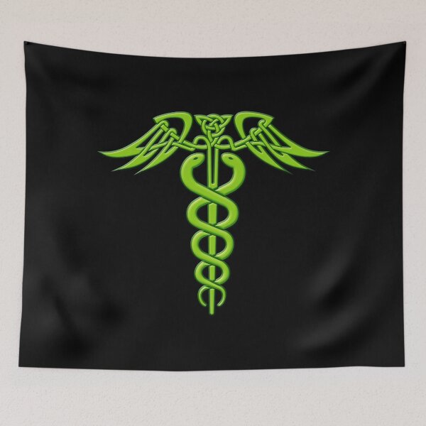 Item preview, Green Celtic Knot Caduceus designed and sold by sifis.