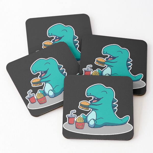 Item preview, Hamburger Time! Dinosaur Eating Hamburger designed and sold by MeowsAndMakes.