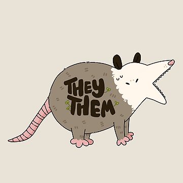 Artwork thumbnail, They/Them Opossum Pronouns by humblemushroom