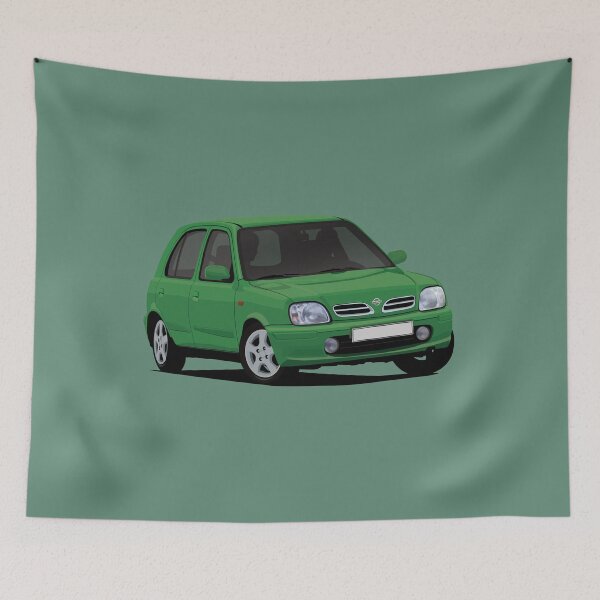 Item preview, Nissan Micra (March) cornering in green designed and sold by knappidesign.