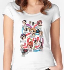 Camiseta entallada de cuello ancho Mapa de relaciones de Scott Pilgrim