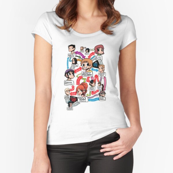Scott Pilgrim relationship map Fitted Scoop T-Shirt