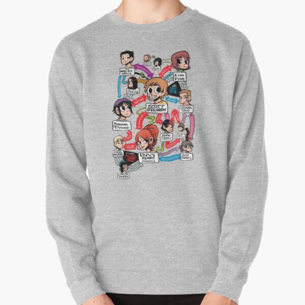 Scott Pilgrim relationship map Pullover Sweatshirt