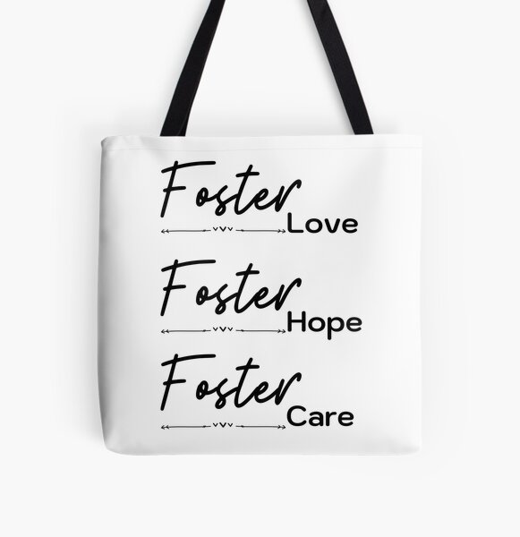 Black Foster Love Shopping Tote Bag