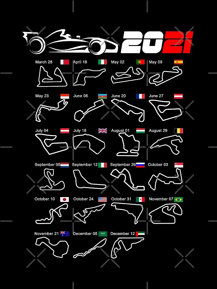 Calendar Formula race cars 2021 circuits by ideasfinder