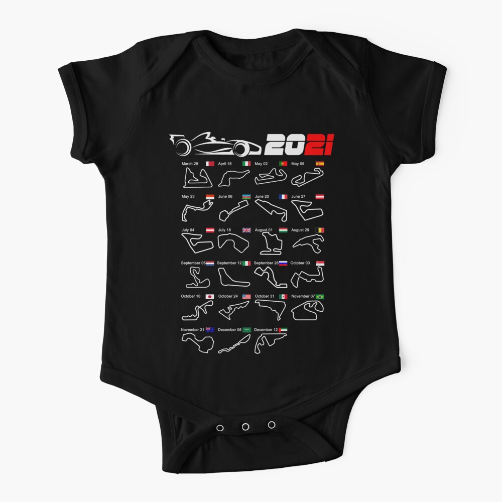 Calendar Formula race cars 2021 circuits Baby One-Piece