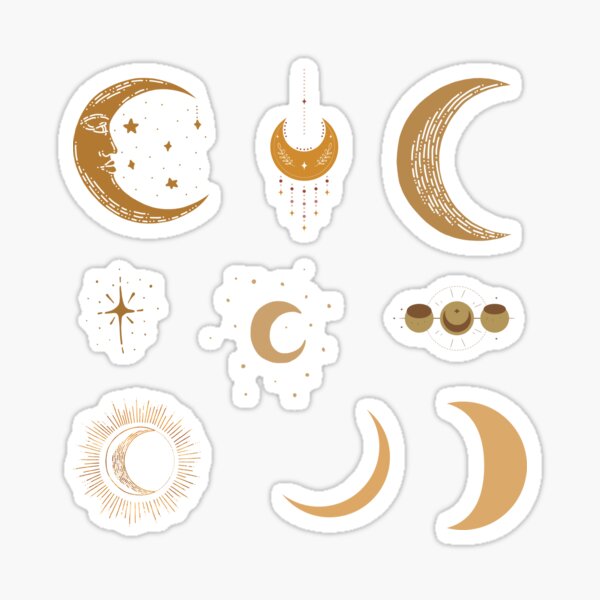 Item preview, Celestial Boho Moon Pack designed and sold by StickersHub94.