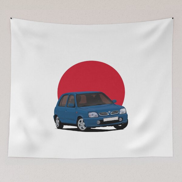 Item preview, Nissan Micra (March) K11C blue with the Japanese rising sun designed and sold by knappidesign.