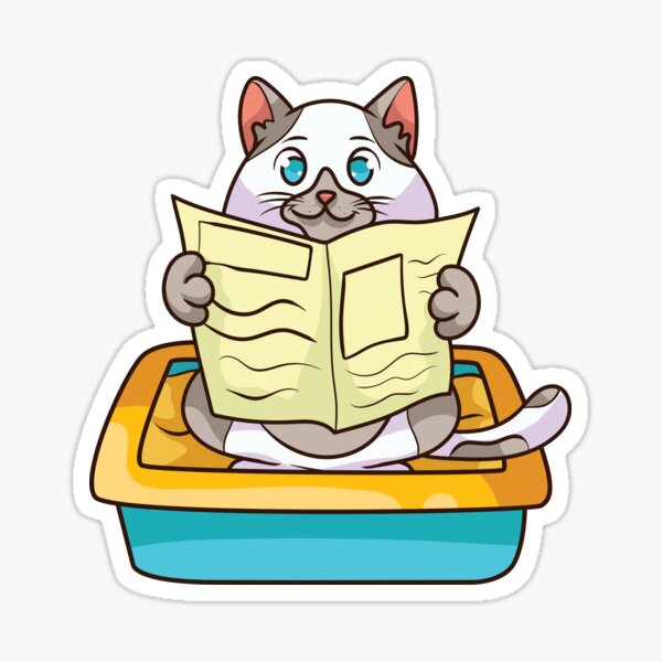Item preview, Cat Reading In The Litterbox designed and sold by designeclipse.
