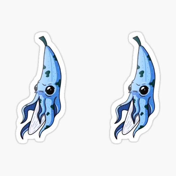 Blue banana squid fish mutation Sticker