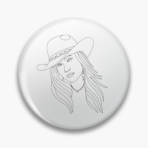 Item preview, Mujer abstracta con dibujo de una línea de sombrero Estampado escandinavo, Escandinavo, Nórdico, Estampado de moda, Estilo designed and sold by Nina Velychko.