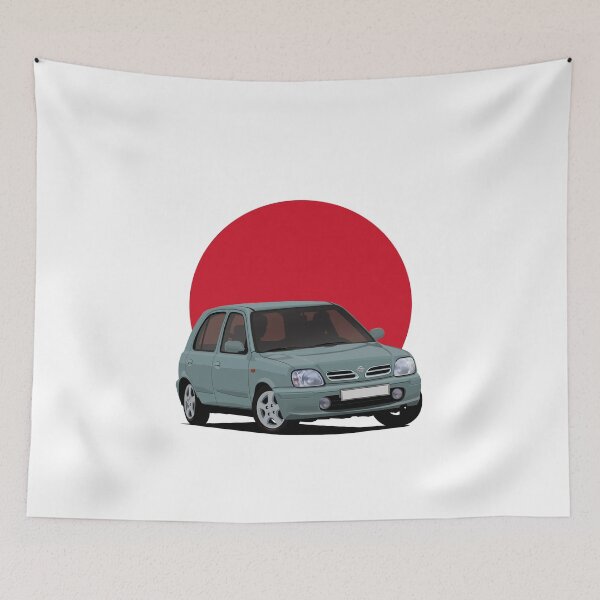 Item preview, Nissan Micra (March) K11C grey-turquoise with the Japanese rising sun designed and sold by knappidesign.