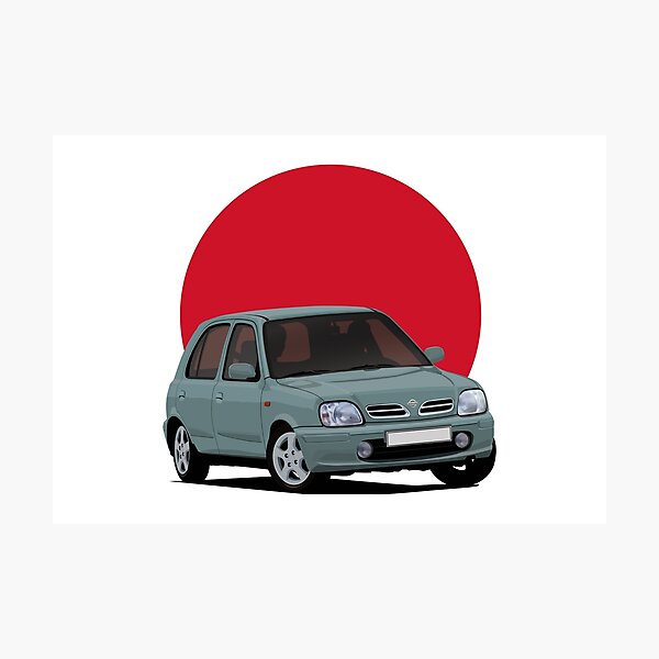 Item preview, Nissan Micra (March) K11C grey-turquoise with the Japanese rising sun designed and sold by knappidesign.