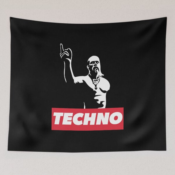 Item preview, Techno Viking meme legend for techno DJ, raver, club, festival designed and sold by Print  Androïde.