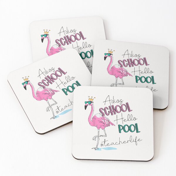 Item preview, Adios School Hello Pool Teacher life Flamingo Summer End year Teaching Shirt Gift Women Men Gift designed and sold by Roxan58.