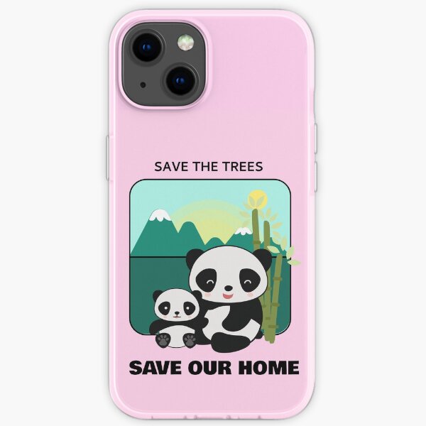 Panda save the trees iPhone Soft Case