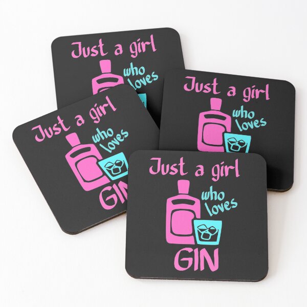 Item preview, Just a girl who loves gin pink blue designed and sold by DesignsofNote.