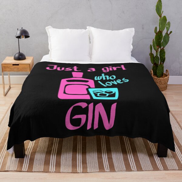 Item preview, Just a girl who loves gin pink blue designed and sold by DesignsofNote.