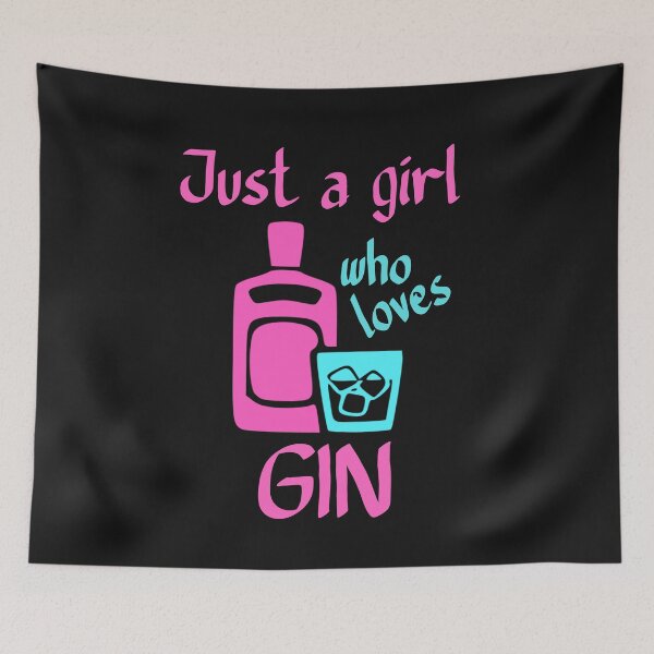 Item preview, Just a girl who loves gin pink blue designed and sold by DesignsofNote.