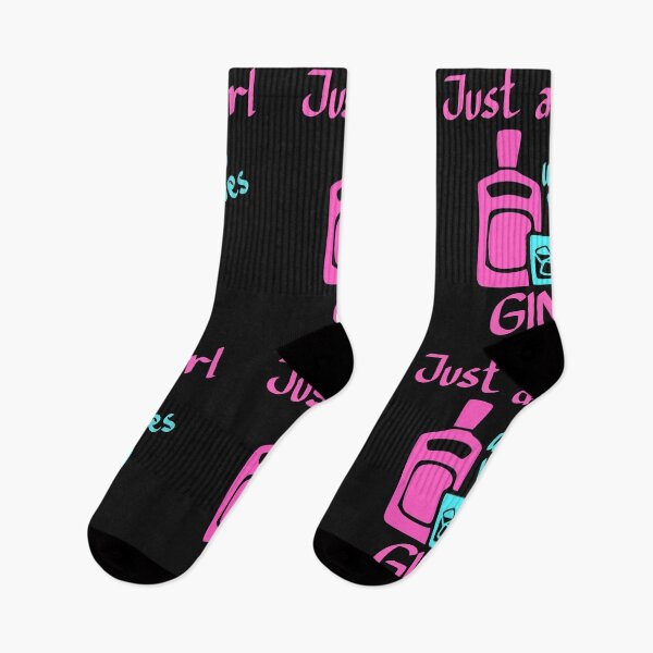 Item preview, Just a girl who loves gin pink blue designed and sold by DesignsofNote.