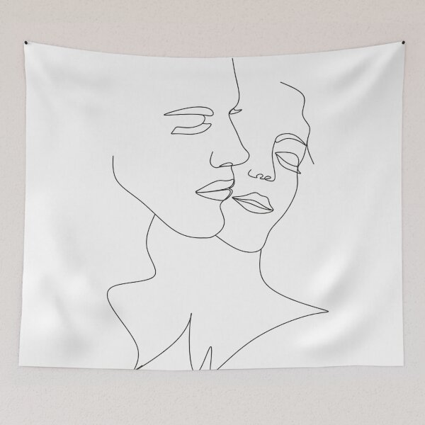 Item preview, One Line Art Couple. Men and woman. Love poster. 2 faces.Couple print, Kiss print. Scandinavian, Nordic, Trendy print, Styled, Scandinavian art, Modern art, Print, Minimalistic, Modern Poste    designed and sold by Nina Velychko.