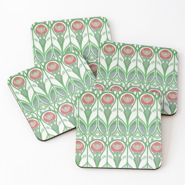 Item preview, Charles Rennie Mackintosh Flowers,red, green designed and sold by Vivanne-art.