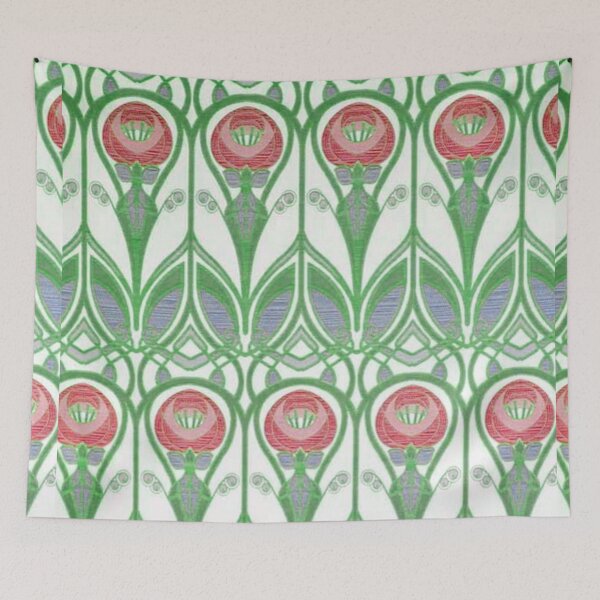 Item preview, Charles Rennie Mackintosh Flowers,red, green designed and sold by Vivanne-art.