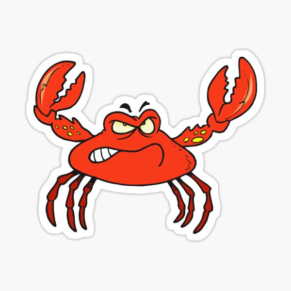 &ldquo;Angry Crab&rdquo; Sticker for Sale by Cartoon-animals | Redbubble