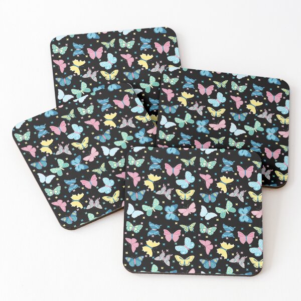 Item preview, Blue, Pink, Yellow and Green Butterflies  designed and sold by daisyandlime.