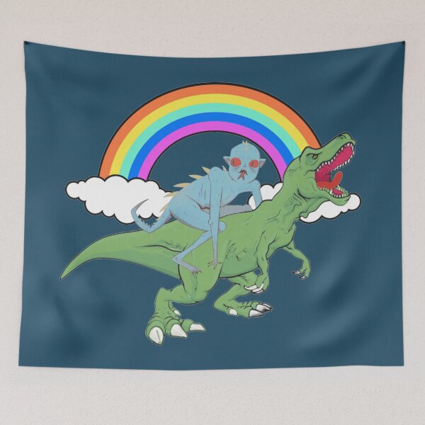 Item preview, Chupacabra rides a dinosaur  designed and sold by SidTastic .