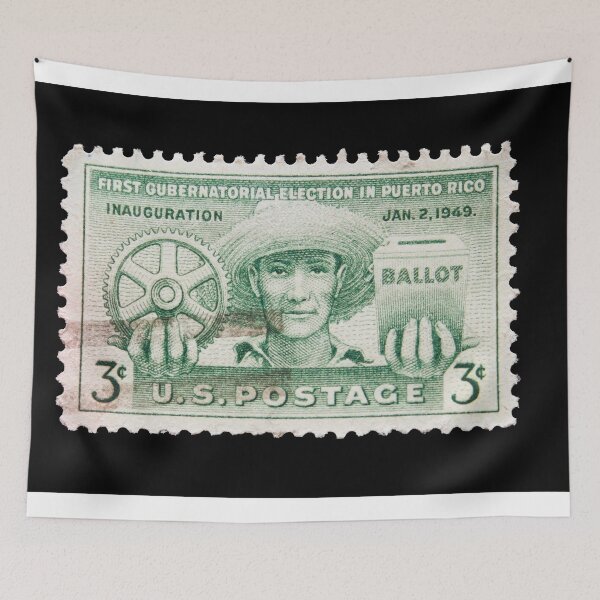 Item preview, American vintage postage stamp about election in Puerto Rico  designed and sold by Photopat.