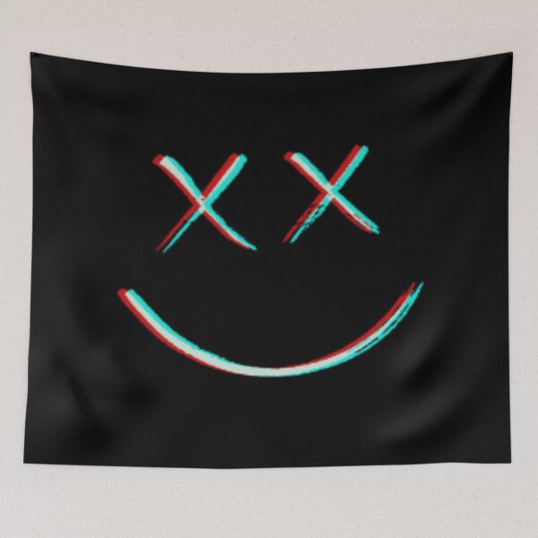 Item preview, Glitch Effect Happy smiley Face Emoji designed and sold by WearWolfDesigns.