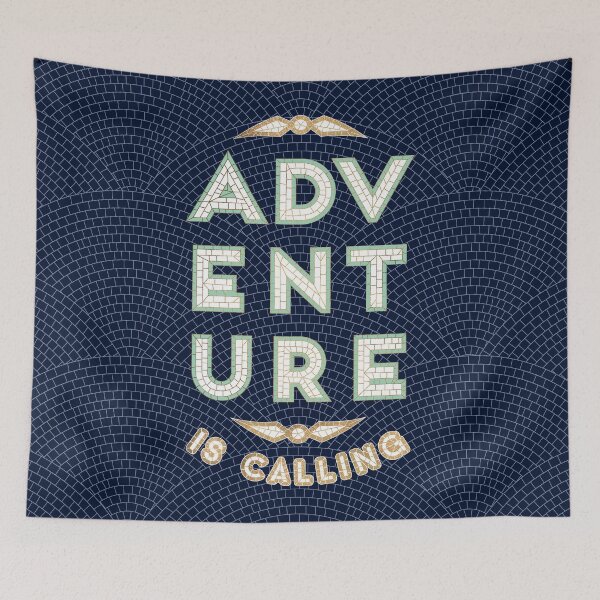 Item preview, Adventure is Calling Mosaic – Navy designed and sold by Cat Coquillette.