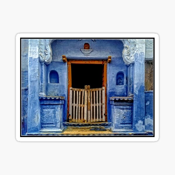 Blue Doorway in Bundi Sticker