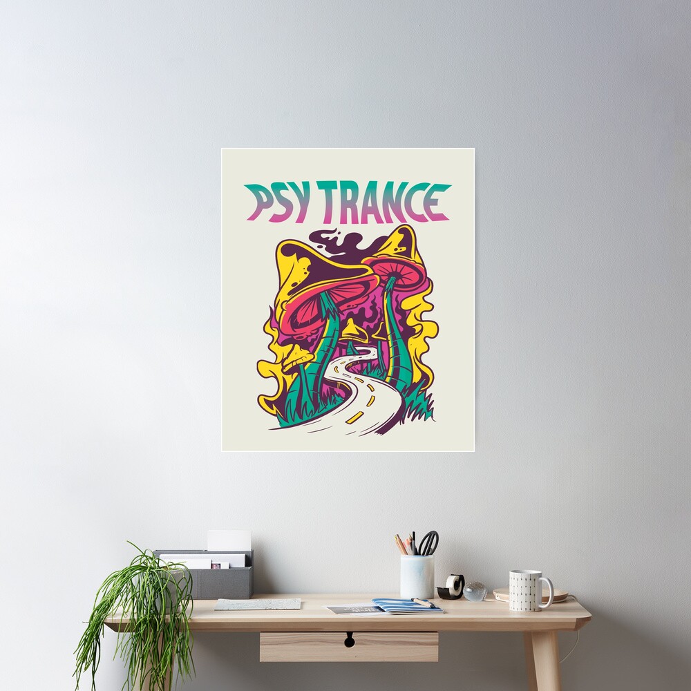 Póster con la obra «Psytrance trippy y original imagen para regalo a un  matón, fan del trance» de Print Androïde | Redbubble