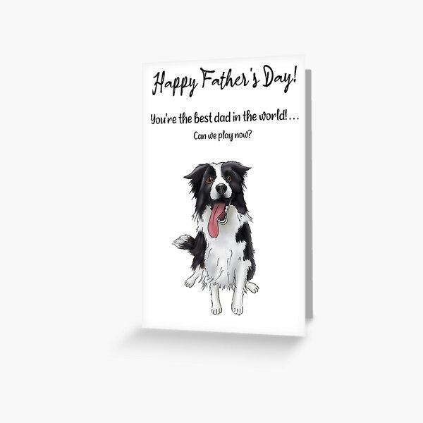 Vista previa del artículo con la obra «Border Collie Father's Day, eres el mejor papá del mundo», diseñado y vendido por ElysianCreation.