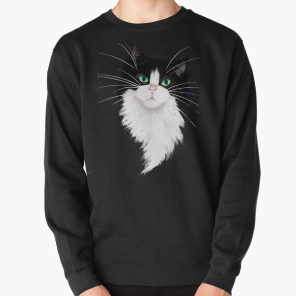 black and white cat sweatshirt