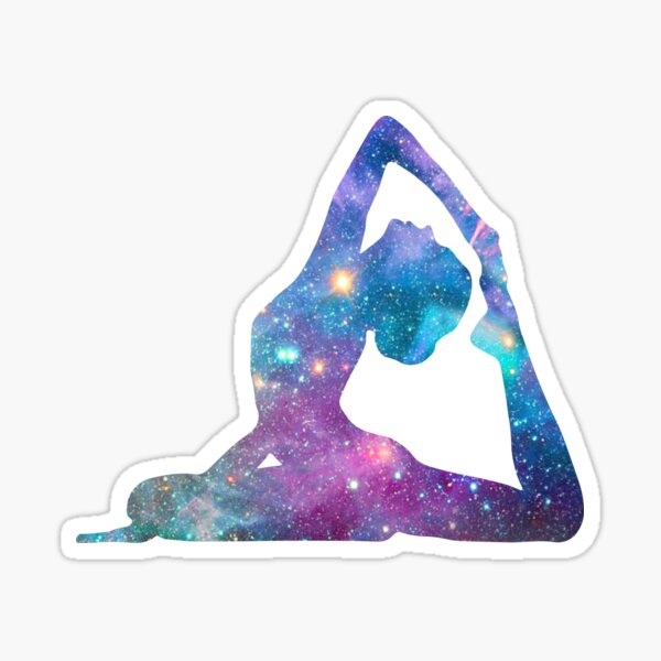 Cosmic Yoga Asana 2 - Galaxy King Pigeon Pose Sticker