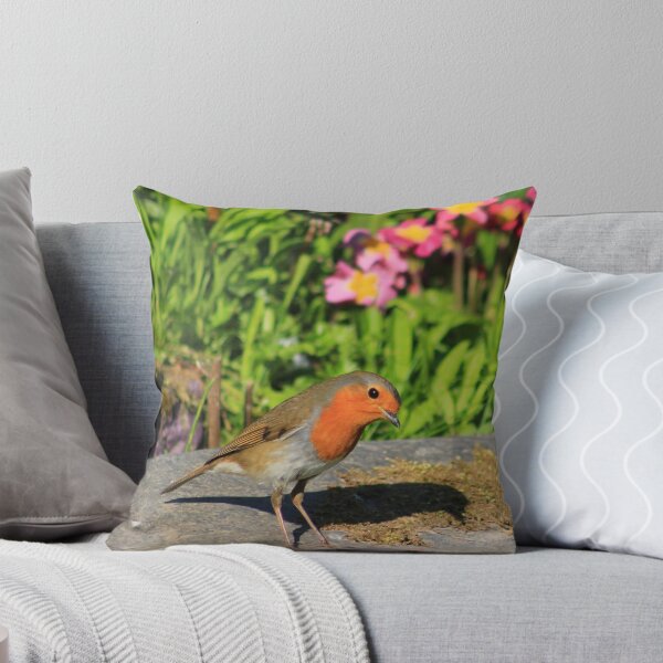 Item preview, Robin in garden with flowers designed and sold by turniptowers.