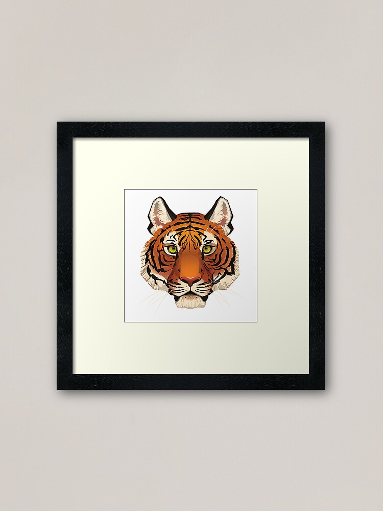 Tiger Face Framed Art Print By Paulalucas Redbubble