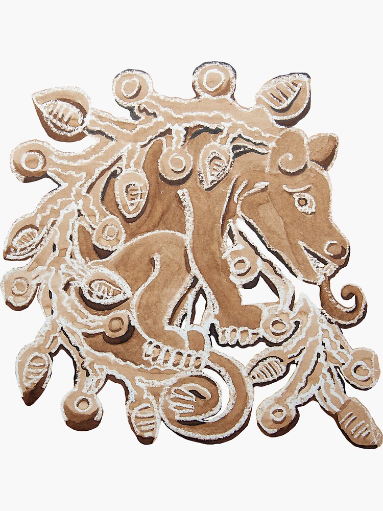 "Aztec water dog ahuizotl from the “precolumbian” collection." Sticker