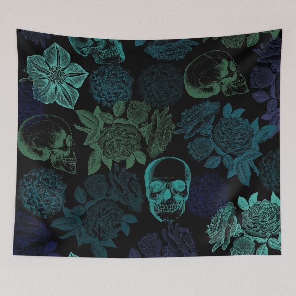 Item preview, Skulls And Flowers • Romantic Goth designed and sold by Rike Mayer.