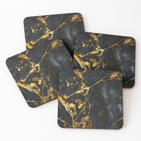 Item preview, Black marble with Gold Veining - Black and Gold Modern Stone Texture designed and sold by cadinera.